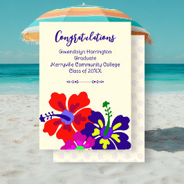 Anpassad examensannonsering Hibiskuskonst Ecru