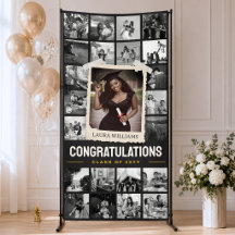 Anpassad examensbanner, Retro fotokollage 4x8'
