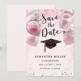 Anpassad examensfest Save the Date Inbjudningar