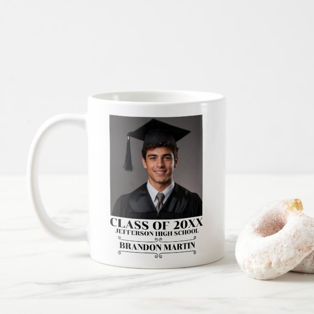 Anpassad examensfoto 2026 Student Stolt Förälder Kaffemugg (Med munk)