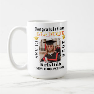 Anpassad examensfoto examensfirande Grattis Kaffemugg