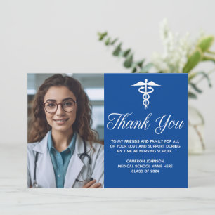 Anpassad examensfoto från Blue Medical School Tack Kort