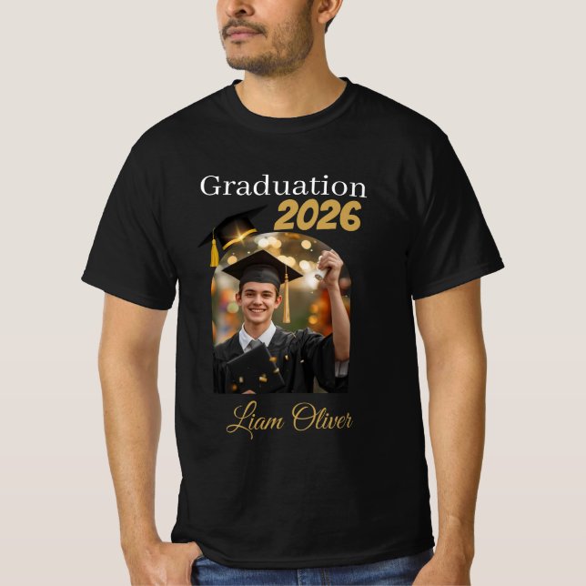 Anpassad examensfoto T-shirt Klass 2026 (Framsida)