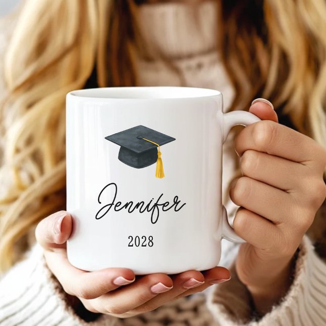 Anpassad examensmugg för present till honom eller  kaffemugg (Personalized Graduate Coffee Mug Gift for Him or Her, High School Graduation Mug Gift for her or him)