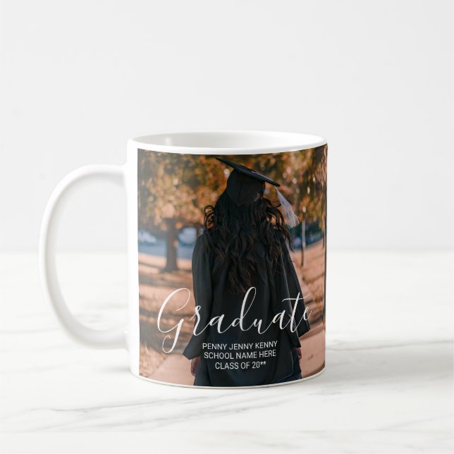 Anpassad examensmugg med foto kaffemugg (Vänster)