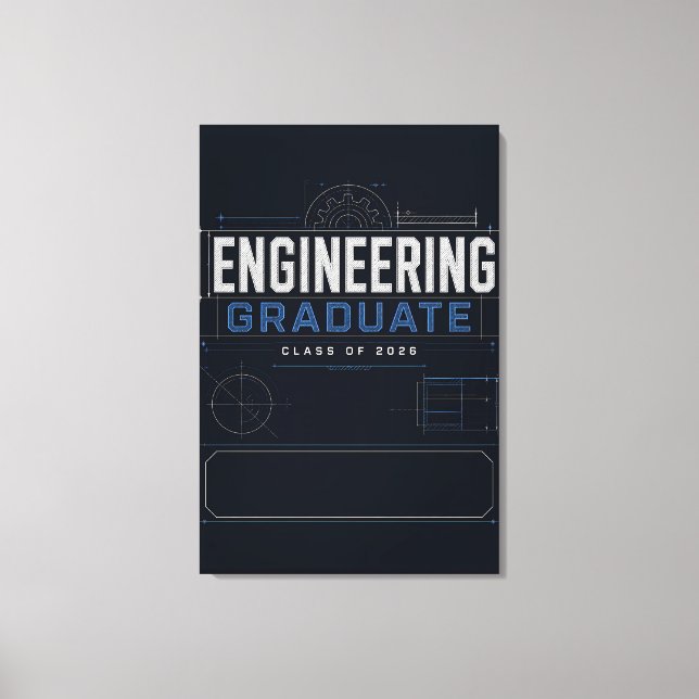 Anpassad Examensritning för ingenjörsstudenter 202 Canvastryck (Framsida)