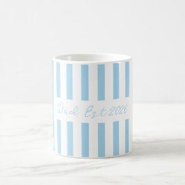 Anpassad fader-mugg, blårandig babyannonseringsmug kaffemugg
