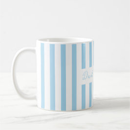 Anpassad fader-mugg, blårandig babyannonseringsmug kaffemugg