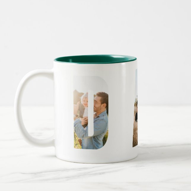 Anpassad fader-mugg med foto Två-Tonad mugg (Vänster)