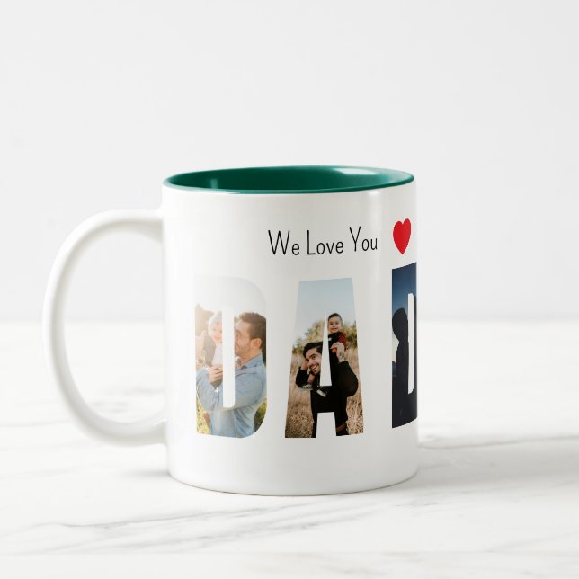 Anpassad fader-mugg med foto Två-Tonad mugg (Vänster)