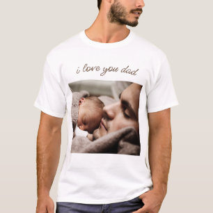 Anpassad faderns dag T-shirt med foto och text - J
