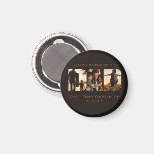 Anpassad fadersdags fotokollagekort magnet