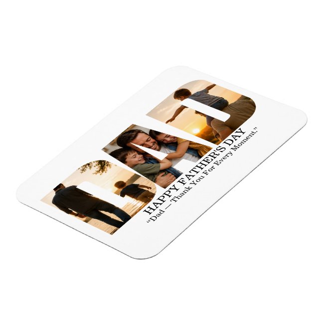 Anpassad fadersdags fotokollagekort magnet (Vänstra Sidan)
