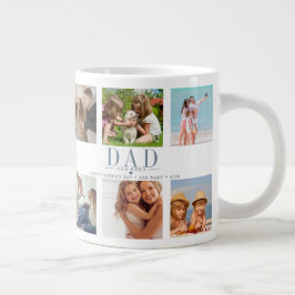 Anpassad fadersdagsfoto collage för pappa jumbo mugg