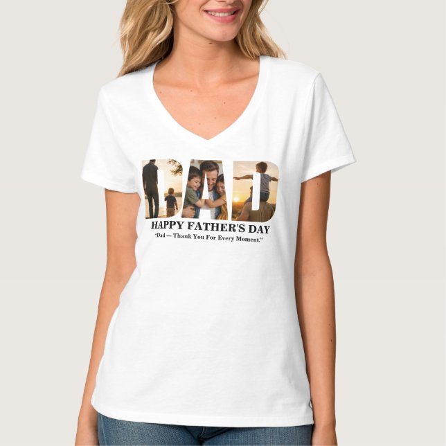 Anpassad fadersdagsfoto collage-kort  t shirt (Framsida)