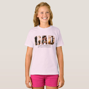 Anpassad fadersdagsfoto collage-kort t shirt