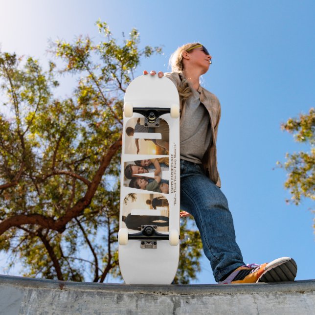 Anpassad fadersdagsfoto collagekort  mini skateboard bräda 18,5 cm (Utomhus 1)