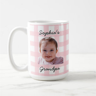 Anpassad fadersdagspresent Rosa rutigt mönster mug Kaffemugg