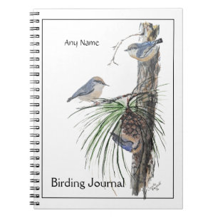 Anpassad Fågeljournal Vattenfärg Pygménötväcka Anteckningsbok