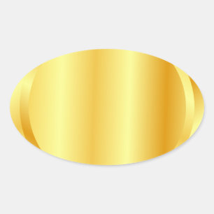Anpassad Falsk Guld Tom Mall Metallisk Utseende Ovalt Klistermärke