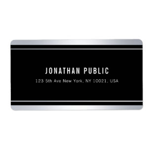 Anpassad Falsk Silver Svart Modern Elegant Leveran Fraktsedel