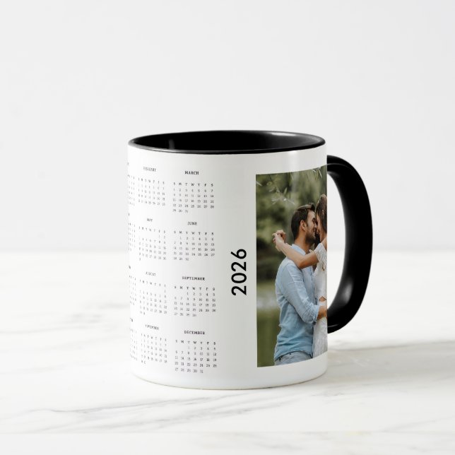 Anpassad familj 2 Foto 2026 kalender  Mugg (Framsida höger)