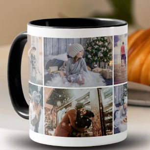 Anpassad familj 8 Foto Collage Holiday Minne Mugg