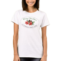 Anpassad familj jul vattenfärg Poinsettia
