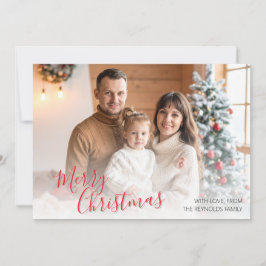 Anpassad familj platt julhälsningskort tack kort