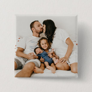 Anpassad familjefotfoto-Personlig Knapp