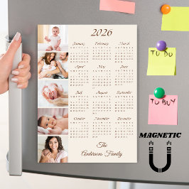 Anpassad familjefoto collage 2026 kalender magnet