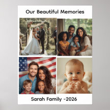 Anpassad familjefoto Collage Affisch, Personlig