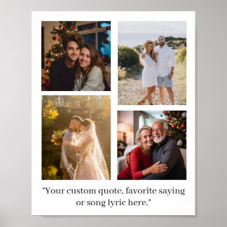 Anpassad familjefoto collage citat poster