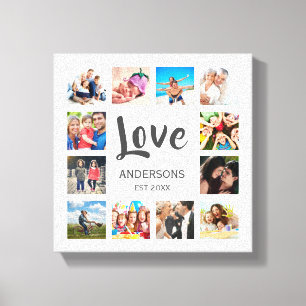 Anpassad familjefoto Collage Personlig Vit Canvastryck