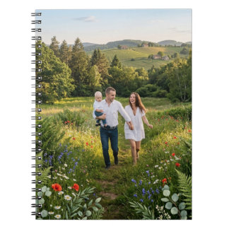 Anpassad familjefoto Elegant Spiralanteckningsbok Anteckningsbok