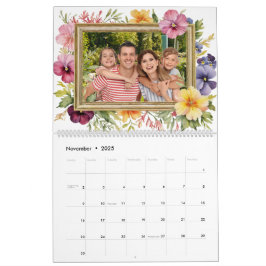 Anpassad familjefoto färgrik blomster kalender