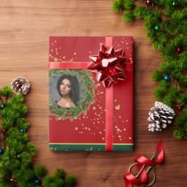 Anpassad familjefoto festlig jultext presentpapper