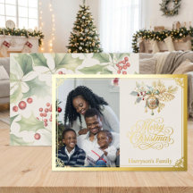 Anpassad familjefoto Guld God Jul