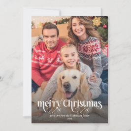 Anpassad familjefoto Kalligrafisk julskrift Julkort
