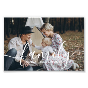 Anpassad familjefoto med anpassat namn fototryck