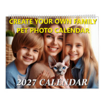 Anpassad familjefoto med husdjur 2027 Kalender | S