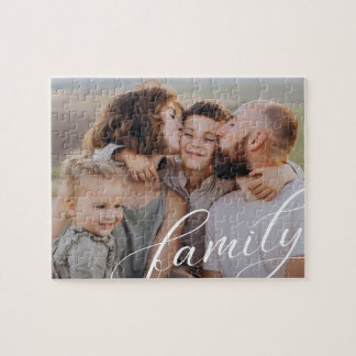 Anpassad familjefoto med text pussel