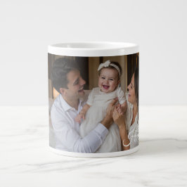 Anpassad familjefoto namn mugg - Minnessgåva Jumbo Mugg