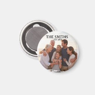 Anpassad familjefoto & Namn Rund Magnet