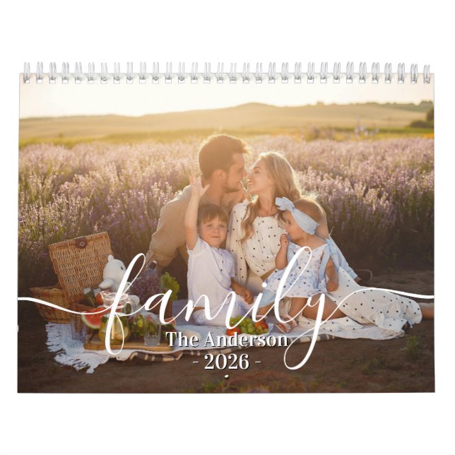 Anpassad familjefoto | Personlig dammig lila Kalender (Omslag)