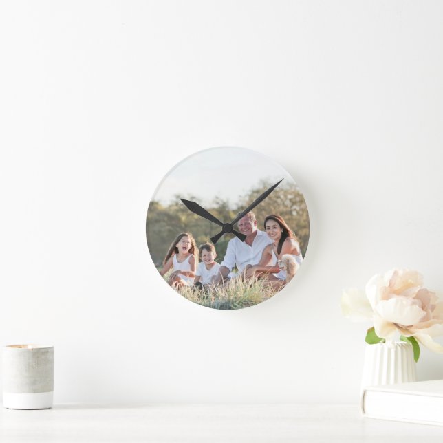 Anpassad familjefoto  rund klocka (Hem)