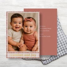 Anpassad familjefoto Terrakotta Beige jul