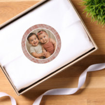 Anpassad familjefoto Terrakotta Beige Plaid Jul