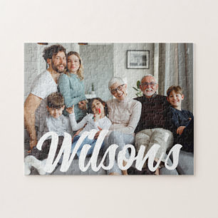 Anpassad familjefoto text pussel