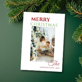 Anpassad familjefoto unik glad jul-kort julkort